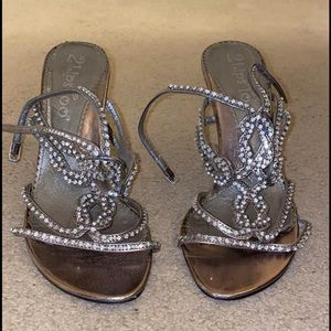 Gem-Encrusted Strappy Heels